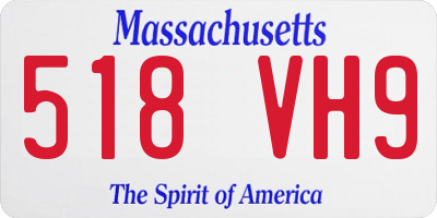 MA license plate 518VH9