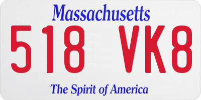 MA license plate 518VK8
