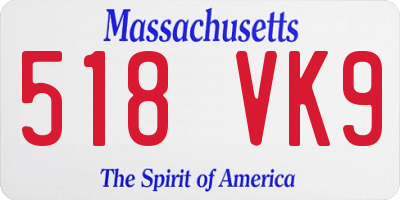 MA license plate 518VK9
