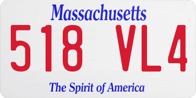 MA license plate 518VL4