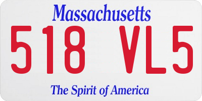 MA license plate 518VL5