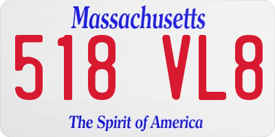 MA license plate 518VL8