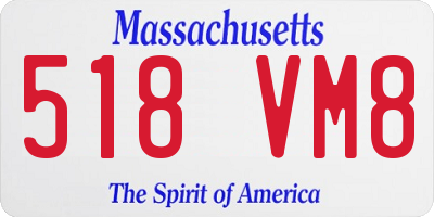 MA license plate 518VM8