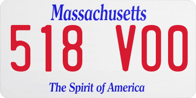 MA license plate 518VO0