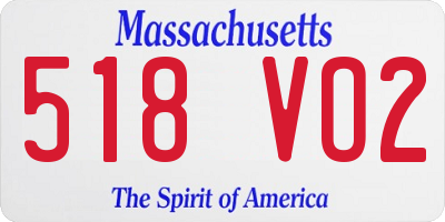 MA license plate 518VO2