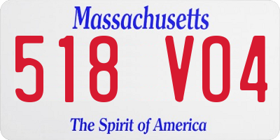 MA license plate 518VO4