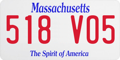 MA license plate 518VO5