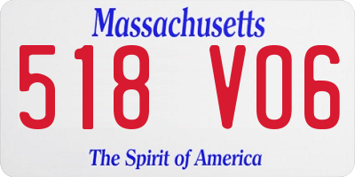 MA license plate 518VO6