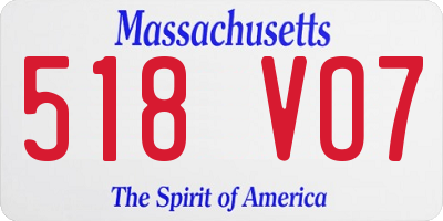 MA license plate 518VO7