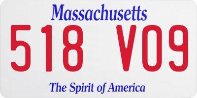 MA license plate 518VO9