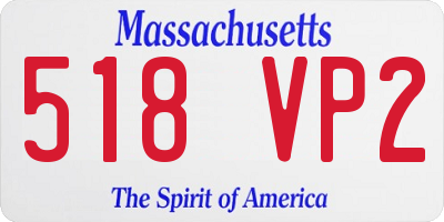 MA license plate 518VP2