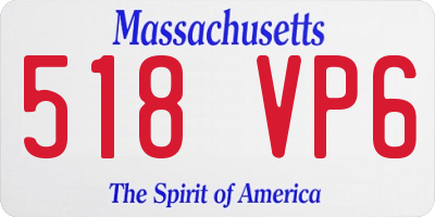 MA license plate 518VP6