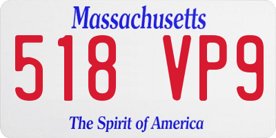 MA license plate 518VP9