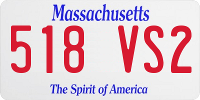 MA license plate 518VS2
