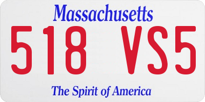 MA license plate 518VS5