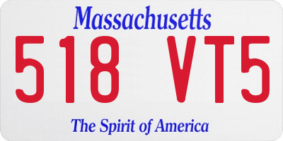 MA license plate 518VT5