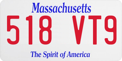 MA license plate 518VT9