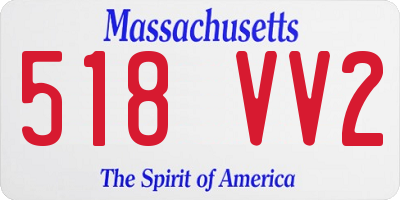 MA license plate 518VV2