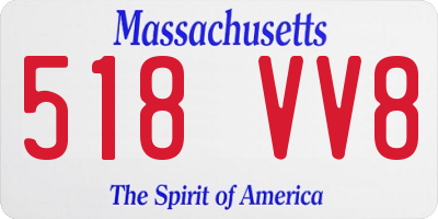 MA license plate 518VV8