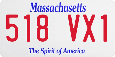 MA license plate 518VX1