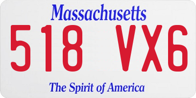 MA license plate 518VX6