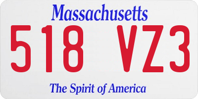 MA license plate 518VZ3