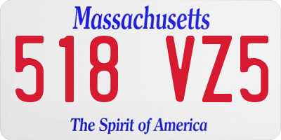 MA license plate 518VZ5