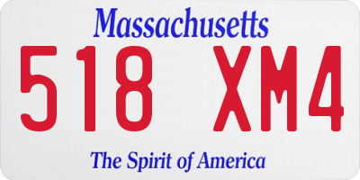 MA license plate 518XM4