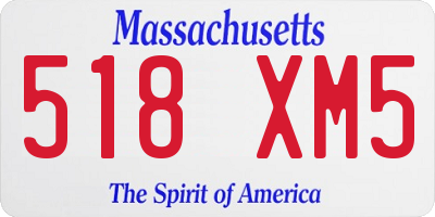 MA license plate 518XM5