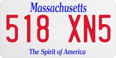 MA license plate 518XN5