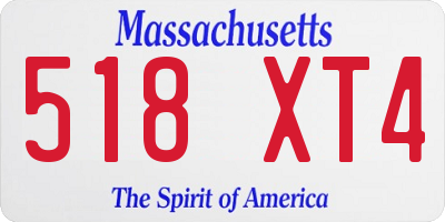 MA license plate 518XT4
