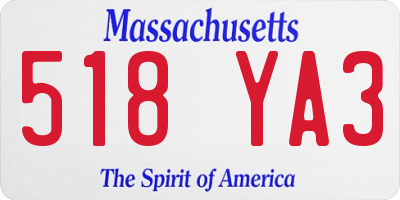 MA license plate 518YA3