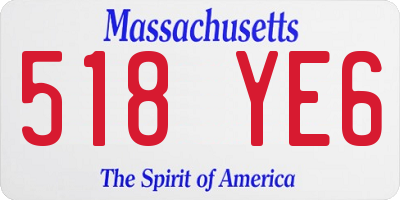MA license plate 518YE6