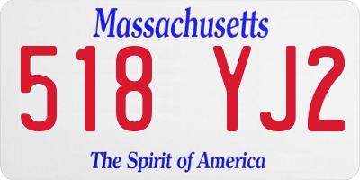 MA license plate 518YJ2