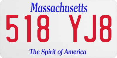 MA license plate 518YJ8