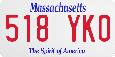 MA license plate 518YK0