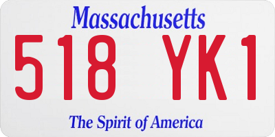 MA license plate 518YK1