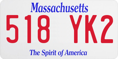 MA license plate 518YK2