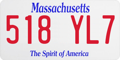 MA license plate 518YL7