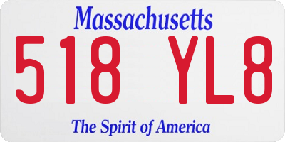 MA license plate 518YL8