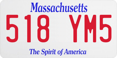 MA license plate 518YM5