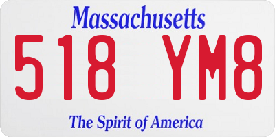 MA license plate 518YM8