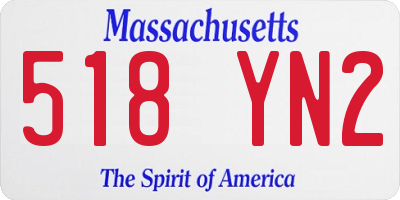 MA license plate 518YN2