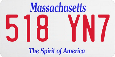 MA license plate 518YN7