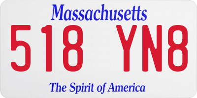 MA license plate 518YN8
