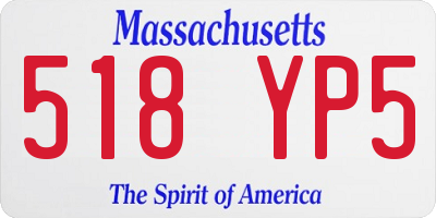 MA license plate 518YP5