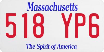 MA license plate 518YP6