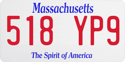 MA license plate 518YP9