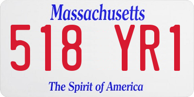 MA license plate 518YR1