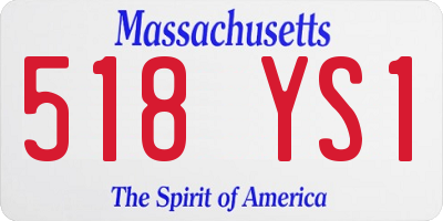 MA license plate 518YS1